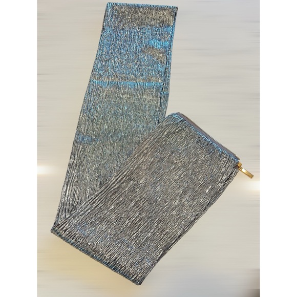 BEULAH Absolutely beautiful metallic silver Surplice dress S M L - Picture 12 of 14